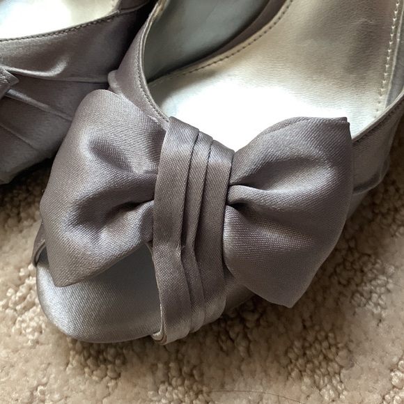 Silver Satin Shoes - Picture 2 of 5
